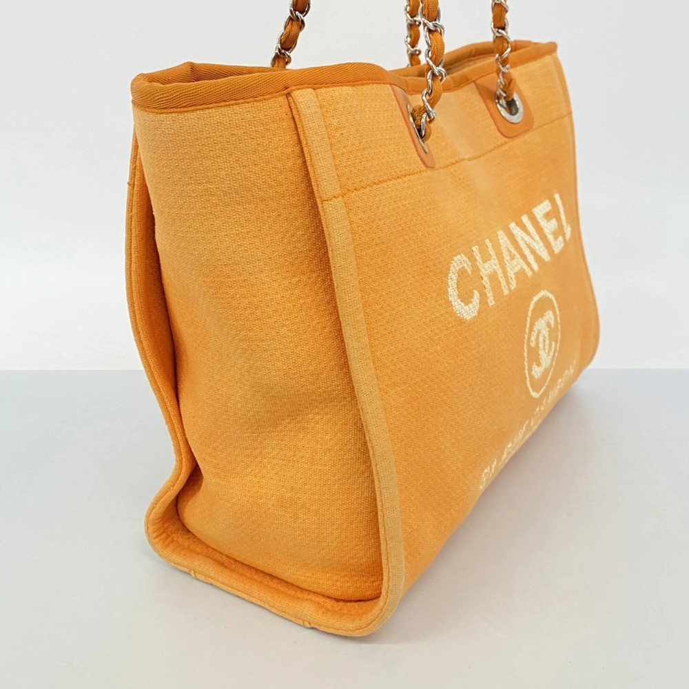 CHANEL Orange Canvas Deauville Tote Bag - Picture 2 of 12